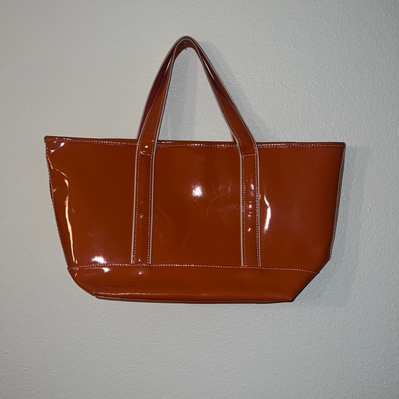 Orange Patent Tote. Lands End. New - Picture 3 of 6